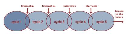 graphic of Deming Scholars internship cycle