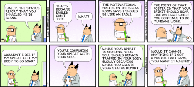 motivational poster, Dilbert comic 