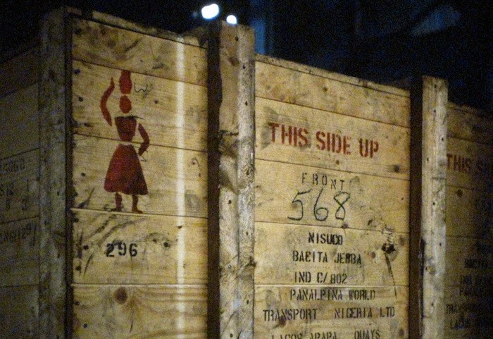photo of distinctive "this end up graphic" from the factory tour