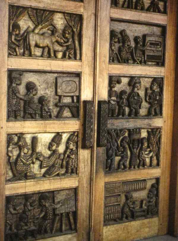 photo of carved door, Ibadan, Nigeria