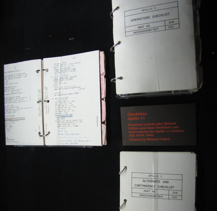 photo of NASA checklists for the Apollo 11 mission 