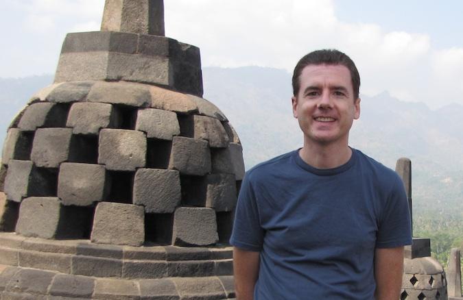 photo of John Hunter at the Borobudur Temple