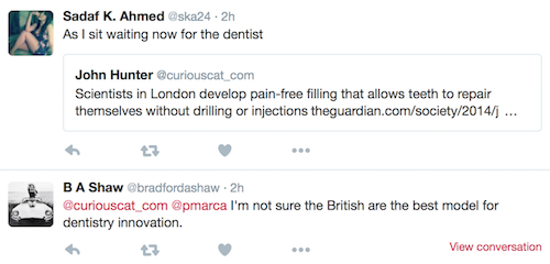 comments on the dental tweet