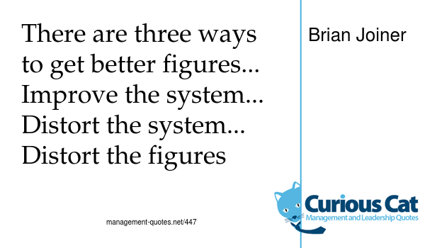 image of quote - "There are three ways to get better figures... Improve the system... Distort the system... Distort the figures"